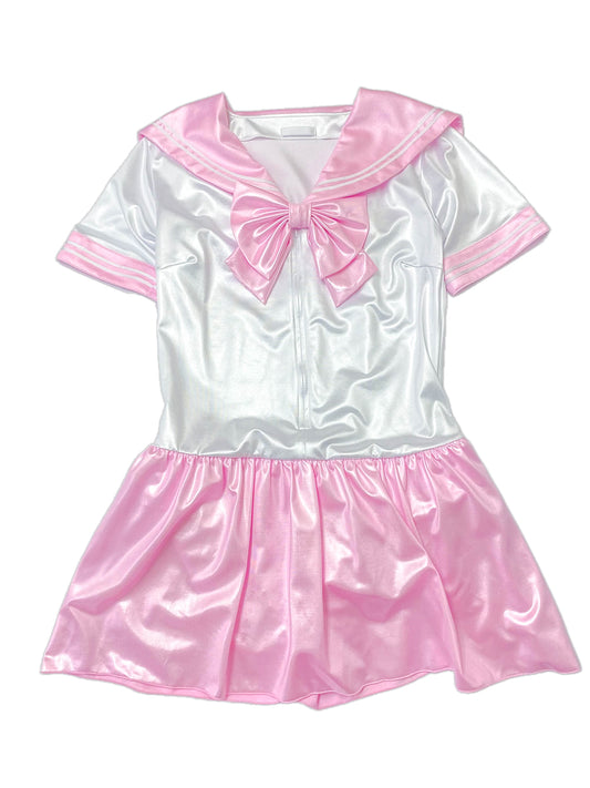 【再入荷】配色タイプの半袖セーラーレオタード♪