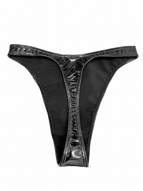 wbb-8356 ストレッチエナメルTバックハイレグパンツ