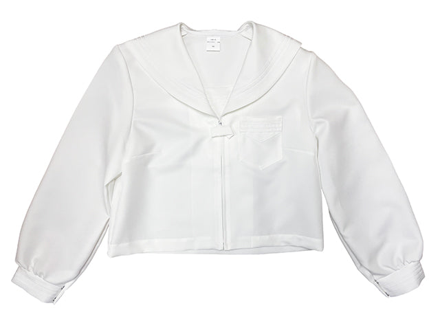 wbb-1169-8009 秋冬長袖白セーラー服 白プリーツスカートセット