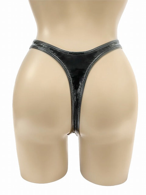 wbb-8356 ストレッチエナメルTバックハイレグパンツ
