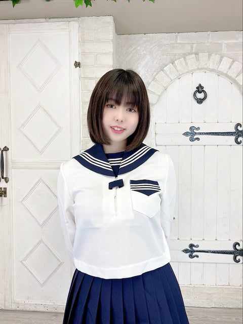 wcs-11s[1818n] t170 l25 秋冬クリームセーラー服上下セット T170 スカート丈25cm