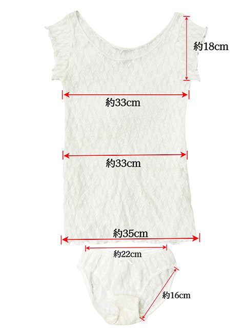 wbb-243244 総レースフレンチスリーブシャツ＆ショーツセット