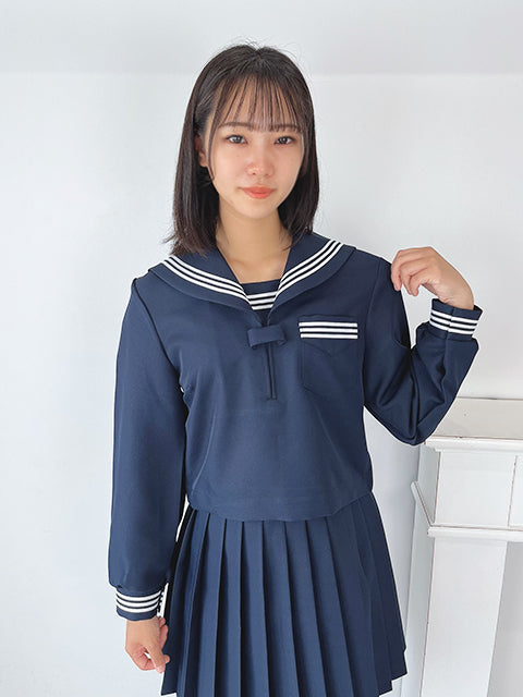 wcs-09s[2000] t175 l25 秋冬長袖セーラー服上下セット T175 スカート丈25cm