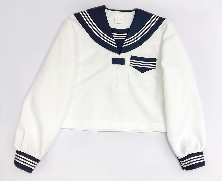 wcs-11s[1818n] t170 l25 秋冬クリームセーラー服上下セット T170 スカート丈25cm